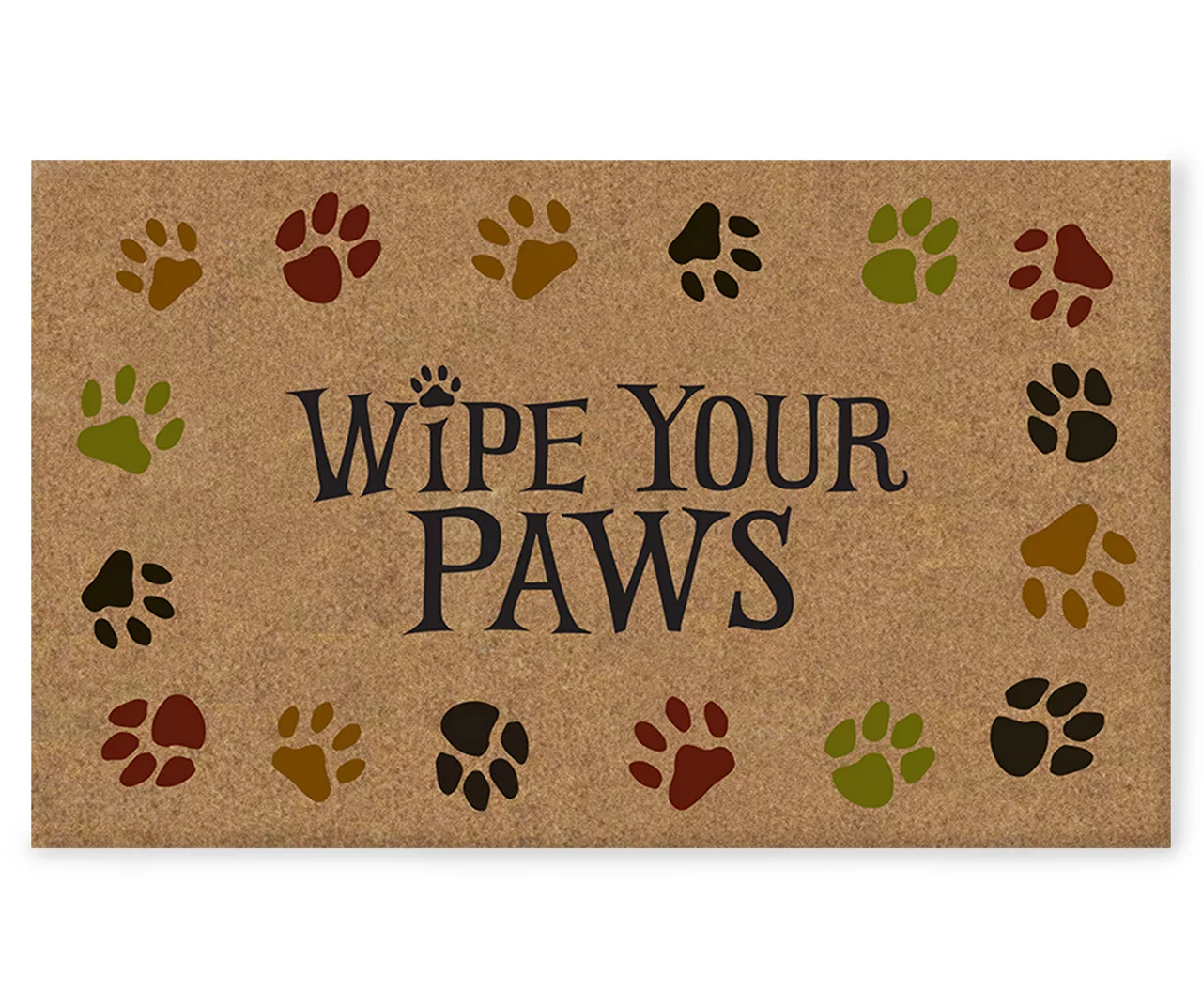 "Wipe Your Paws" Coir Outdoor Doormat, (18" X 30") 3 "Wipe Your Paws" Coir Outdoor Doormat, (18" X 30")