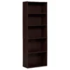 Dark Russet Brown 5-Shelf Bookcase -Chic Furniture Store 810367636