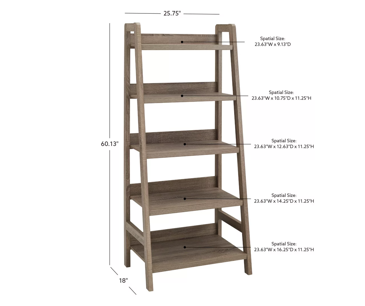 Margo Gray 5-Shelf Ladder Bookcase 10 Margo Gray 5-Shelf Ladder Bookcase - Image 8