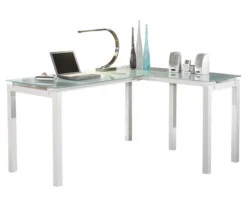 Baraga White L-Shaped Corner Desk -Chic Furniture Store 810389269 8