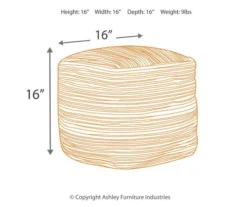 Absalom Natural Chenille Pouf -Chic Furniture Store 810389289 1