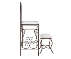 Heather Metal Adjustable Mirror Vanity Set With Stool -Chic Furniture Store 810389409 A1 3