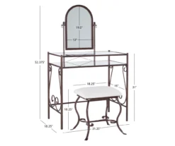 Heather Metal Adjustable Mirror Vanity Set With Stool -Chic Furniture Store 810389409 D8 10