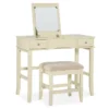 Caroline Cream Mirror Vanity Set With Stool -Chic Furniture Store 810389506 1