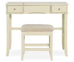 Caroline Cream Mirror Vanity Set With Stool -Chic Furniture Store 810389506 2