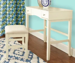 Caroline Cream Mirror Vanity Set With Stool -Chic Furniture Store 810389506 6