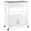 White Double Door Kitchen Cart With Granite Top 2 White Double Door Kitchen Cart With Granite Top -Chic Furniture Store 810389516 1