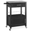 Ree Black Granite Top Kitchen Cart With Storage 2 Ree Black Granite Top Kitchen Cart With Storage -Chic Furniture Store 810389519 2