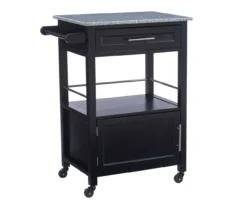 Ree Black Granite Top Kitchen Cart With Storage -Chic Furniture Store 810389519 A0 1