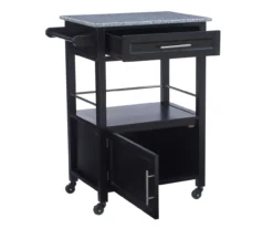 Ree Black Granite Top Kitchen Cart With Storage -Chic Furniture Store 810389519 A0 3