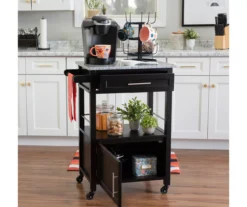 Ree Black Granite Top Kitchen Cart With Storage -Chic Furniture Store 810389519 A0 6