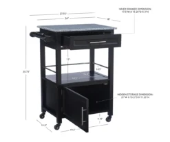 Ree Black Granite Top Kitchen Cart With Storage -Chic Furniture Store 810389519 D8 10