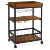 Luke Industrial Kitchen Cart With Wine Storage -Chic Furniture Store 810389531 1