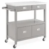 Gray Steel Top Kitchen Cart With Drawers -Chic Furniture Store 810389532 1