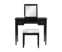 Black Butterfly Mirror Vanity Set With Stool -Chic Furniture Store 810389539 A0 2