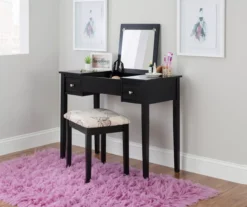 Black Butterfly Mirror Vanity Set With Stool -Chic Furniture Store 810389539 B0 1
