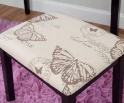 Black Butterfly Mirror Vanity Set With Stool -Chic Furniture Store 810389539 B8 2