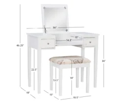 Butterfly Mirror Vanity Set With Stool -Chic Furniture Store 810389543 D8 12