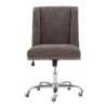 Charcoal Gray Square Back Office Chair With Nailhead Trim -Chic Furniture Store 810389623 4