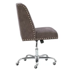 Charcoal Gray Square Back Office Chair With Nailhead Trim -Chic Furniture Store 810389623 5