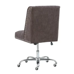 Charcoal Gray Square Back Office Chair With Nailhead Trim -Chic Furniture Store 810389623 6