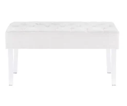 Marie Platinum Padded Glam Acrylic Bench -Chic Furniture Store 810389624 A0 2