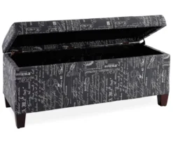 Claudia Gray Script Storage Ottoman -Chic Furniture Store 810389626 2