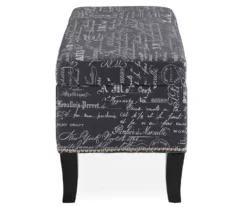Claudia Gray Script Storage Ottoman -Chic Furniture Store 810389626 3