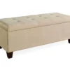 Erin Beige Padded Shoe Storage Ottoman -Chic Furniture Store 810389630 1