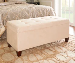 Erin Beige Padded Shoe Storage Ottoman -Chic Furniture Store 810389630 3