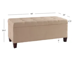 Erin Beige Padded Shoe Storage Ottoman -Chic Furniture Store 810389630 A8