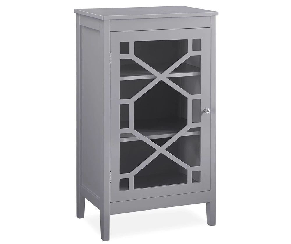 Ava Gray Geometric Single Door Cabinet 3 Ava Gray Geometric Single Door Cabinet