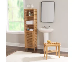Pierce Bamboo 3-Shelf Tall Cabinet -Chic Furniture Store 810389688 B0 1