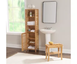 Pierce Bamboo 3-Shelf Tall Cabinet -Chic Furniture Store 810389688 B0 2