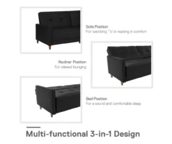 Ameriwood Avianna Faux Leather Coil Futon -Chic Furniture Store 810405140 1