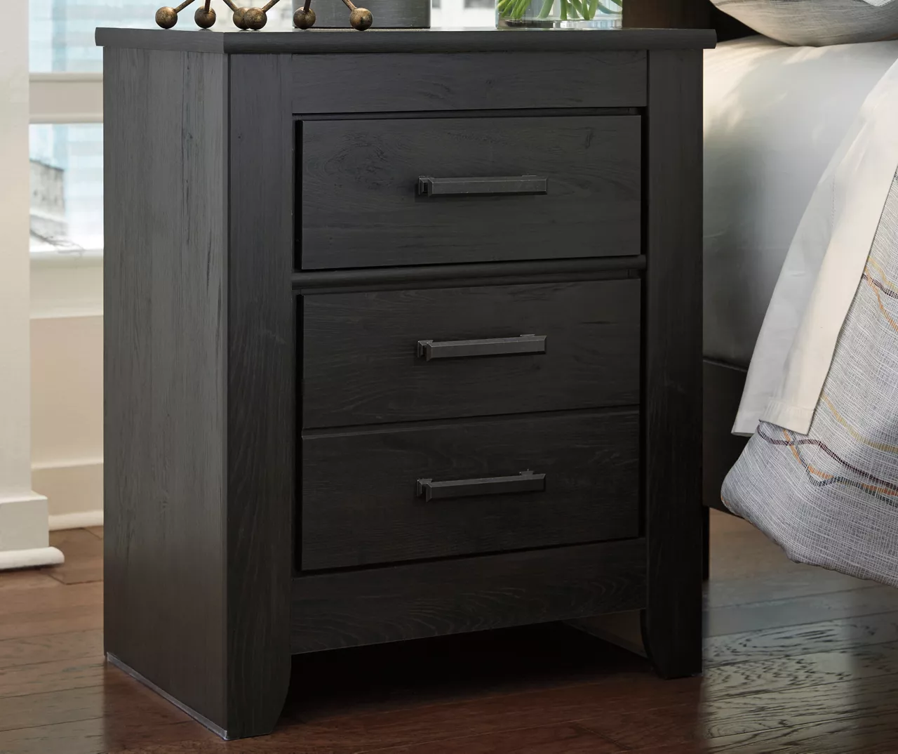 Brinxton Black 2-Drawer Nightstand 4 Brinxton Black 2-Drawer Nightstand - Image 2