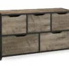 Rustic Rolling 5-Bin Storage Organizer -Chic Furniture Store 810410317 2