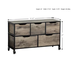 Rustic Rolling 5-Bin Storage Organizer -Chic Furniture Store 810410317 A7