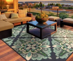 Capri Blue & Green Indoor/Outdoor Area Rugs -Chic Furniture Store 810413026 2