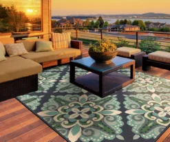 Capri Blue & Green Indoor/Outdoor Area Rugs -Chic Furniture Store 810413056 2