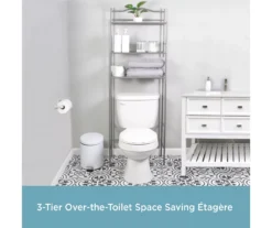 Polished Pewter Over-the-Toilet Space Saver -Chic Furniture Store 810418048 A0 4