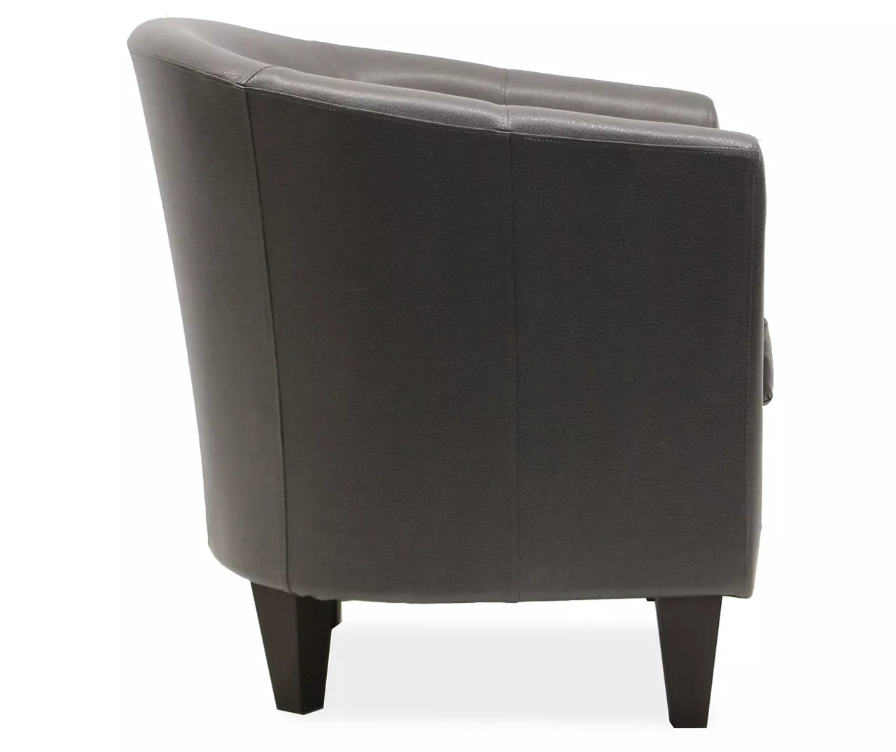 Windko Gray Faux Leather Tub Chair 5 Windko Gray Faux Leather Tub Chair - Image 3
