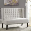 Beauland Ivory Wingback Accent Bench 1 Beauland Ivory Wingback Accent Bench -Chic Furniture Store 810431408