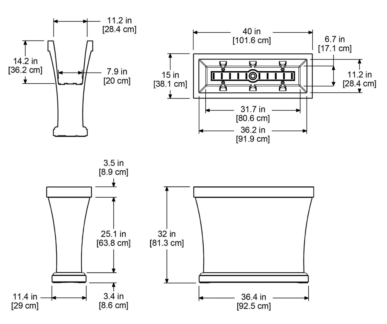 Mayne Inc. Bordeaux Trough Planter 10 Mayne Inc. Bordeaux Trough Planter - Image 8