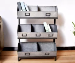 Chic Furniture Store 42 Galvanized Metal 3-Tier Storage Shelf
