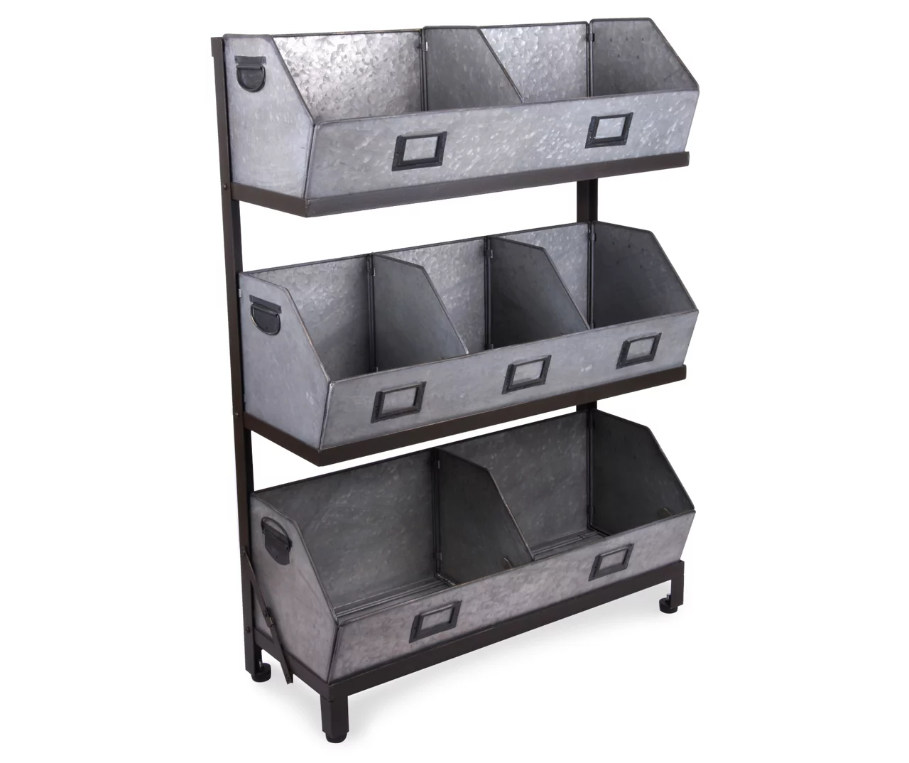Galvanized Metal 3-Tier Storage Shelf 4 Galvanized Metal 3-Tier Storage Shelf - Image 2