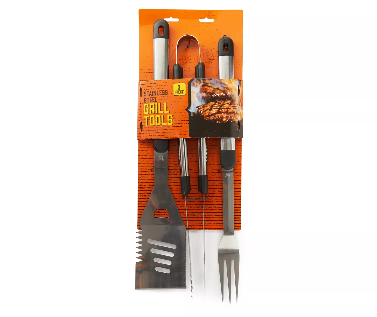Stainless Steel 3-Piece Grill Tool Set 3 Stainless Steel 3-Piece Grill Tool Set