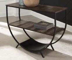 Lamoney Gray, White & Brown Slat Console Table -Chic Furniture Store 810458257