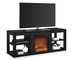 59" Roxbury Black Electric Fireplace Console