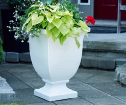 Augusta White Tall Planter -Chic Furniture Store 810472984 2